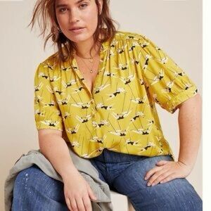 Anthropologie Emily Isabella Robina Trapeze Print Blouse